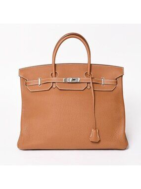 Hermes Birkin 40 Gold Togo 40 Silver Handbag